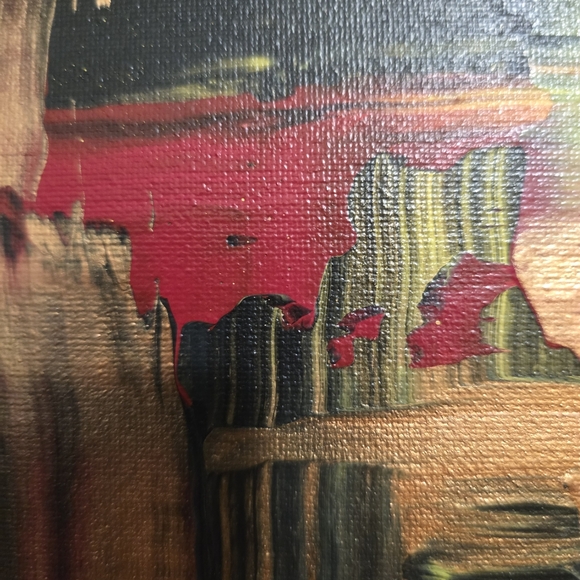 HANDCRAFTED Abstract Painting HANDMADE Artwork HANDPAINTED Wall Art Decor 8"x8" - Picture 7 of 11